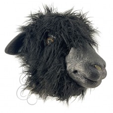 Latex Sheep with Fur Mask - Black