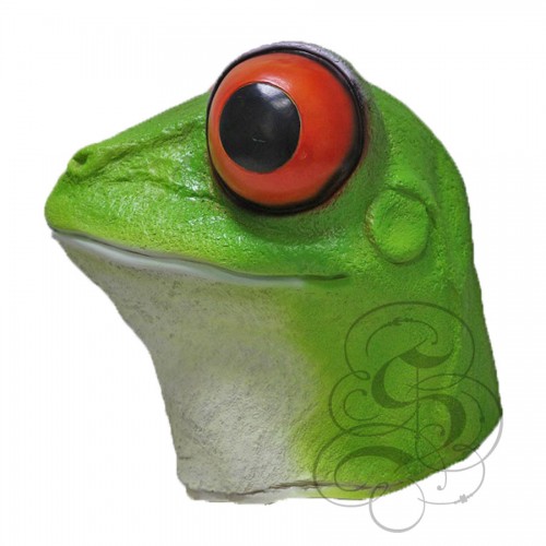 Latex Red-Eyed Frog Mask Animal Overhead Party Mask