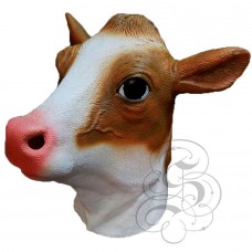 Latex Milk Cow Mask  (Brown/White)