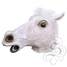 Latex White Horse Mask