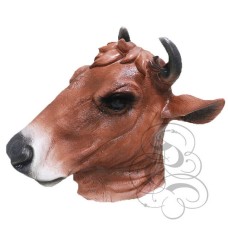Latex Realistic Cow Mask  (Brown)