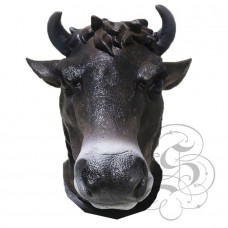 Latex Realistic Cow Mask  (Black)