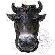 Latex Realistic Cow Mask  (Black)