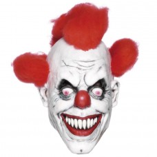Crazy Clown Mask with Red Hair