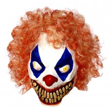 Evil Clown Latex Mask with Cury Wig